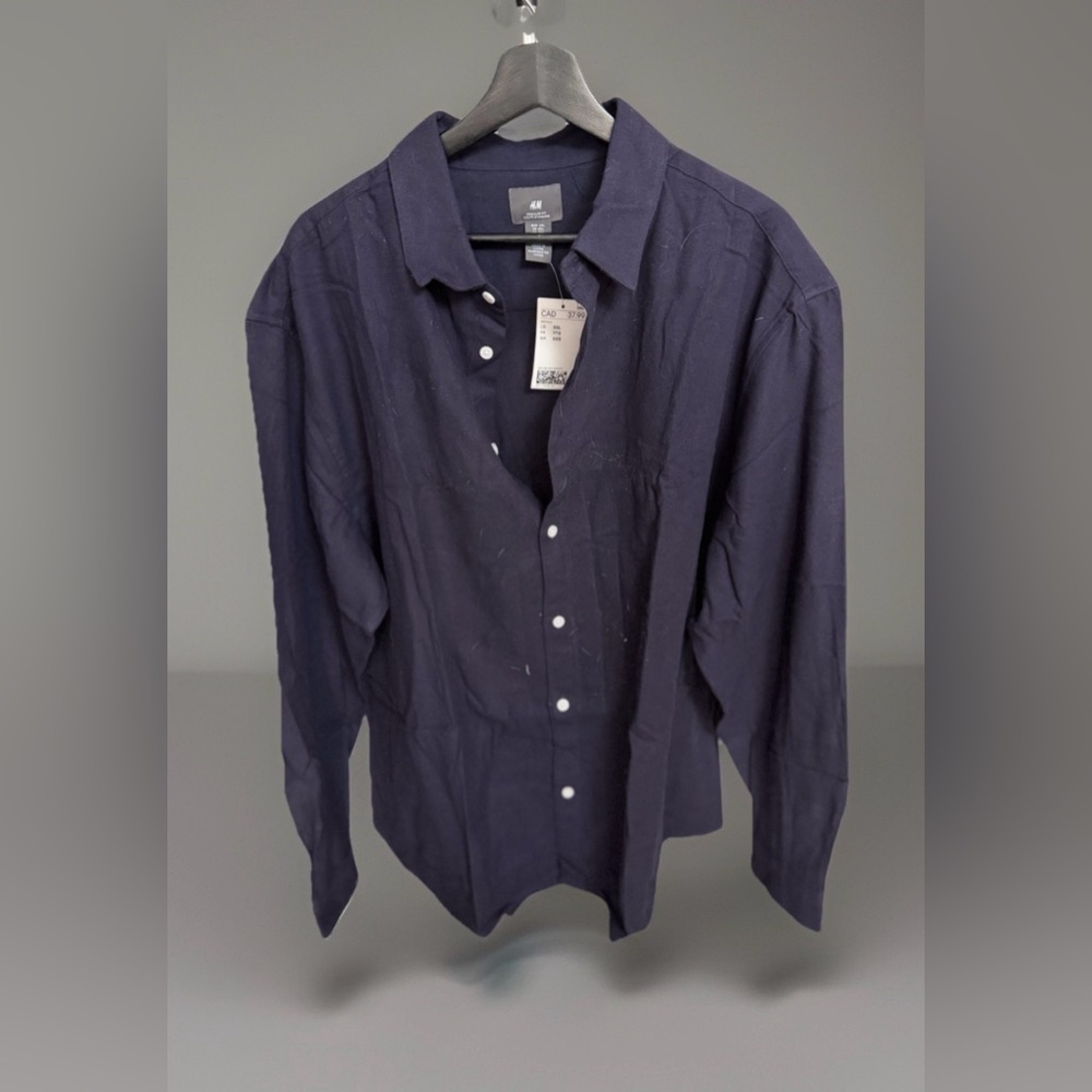 H&M Dark Blue Regular Fit Shirt